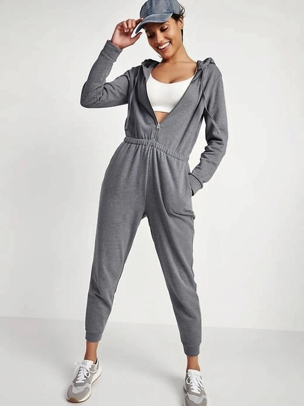 OLD NAVY COZY ZIP FRONT HOODIE JUMPSUIT